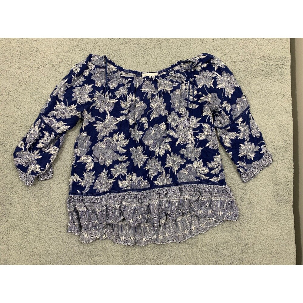Women's Fever Shortsleeve Blouse / Top / Shirt - Size Large (L) Abstract DesignS